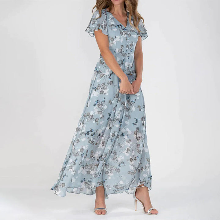 Women's Floral Maxi Dress with Flowing Silhouette for Summer Outings
