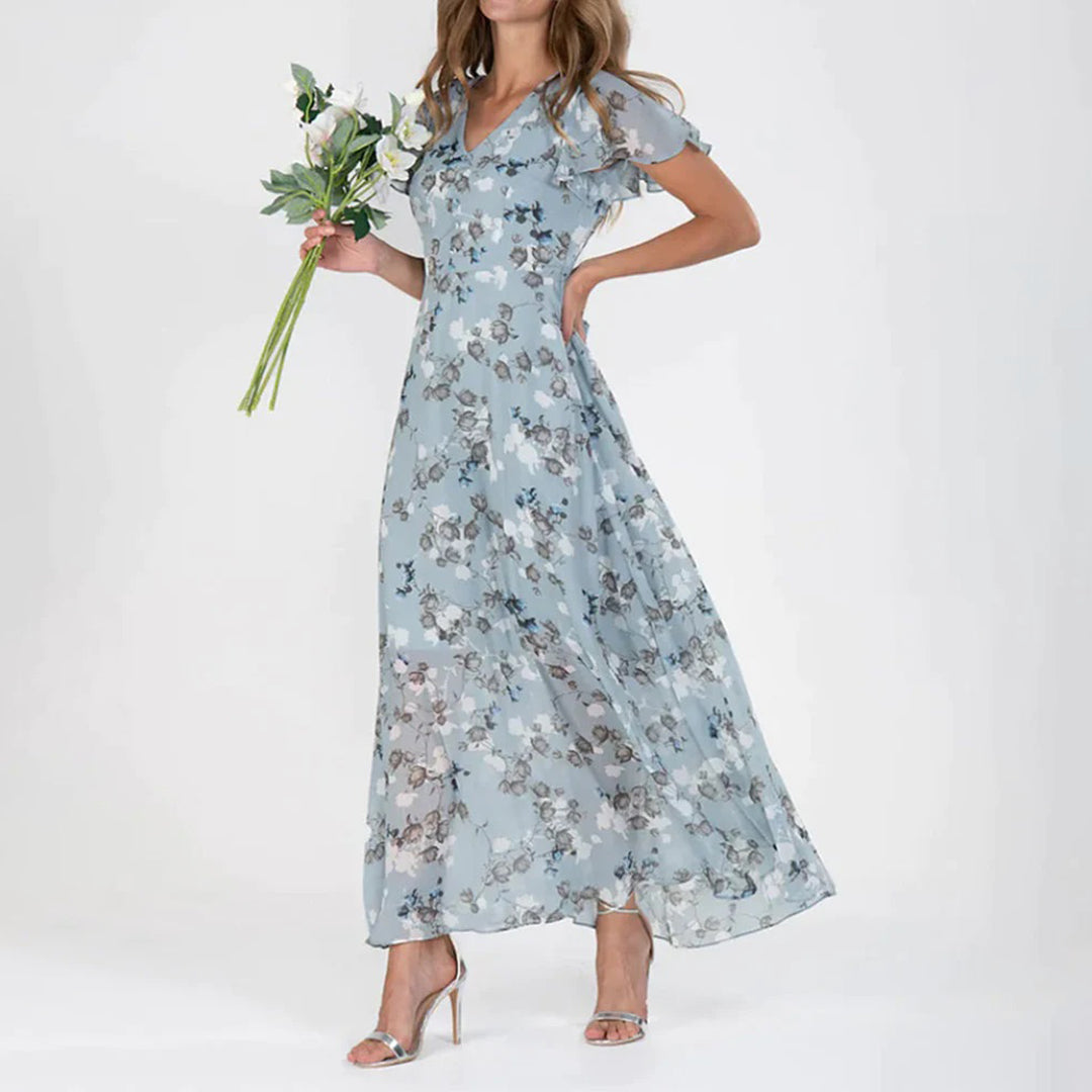 Women's Floral Maxi Dress with Flowing Silhouette for Summer Outings