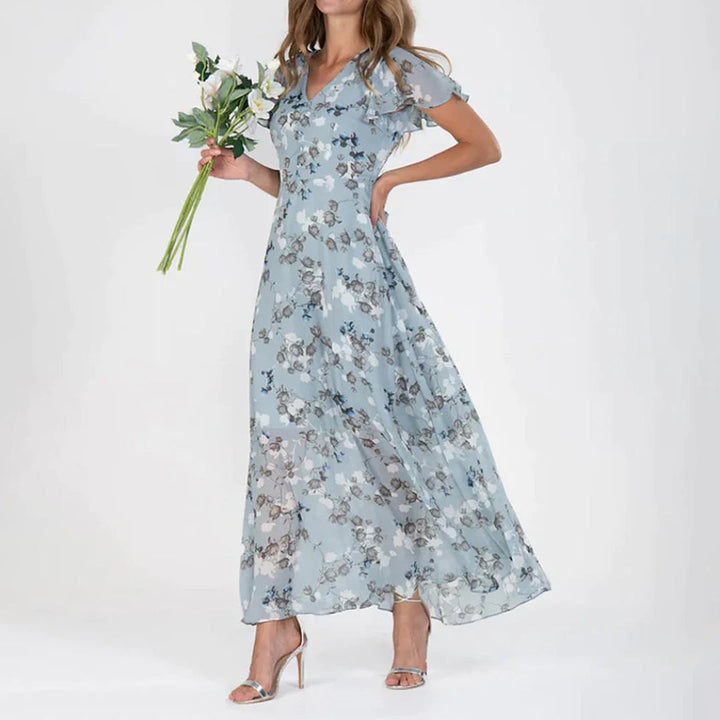 Women's Floral Maxi Dress with Flowing Silhouette for Summer Outings
