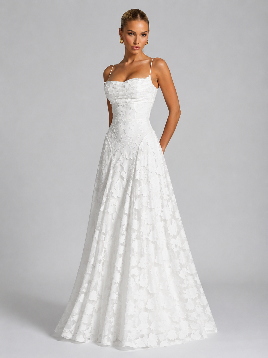 Women's Floral Maxi Dress with Sculpted Silhouette for Summer Weddings and Formal Events