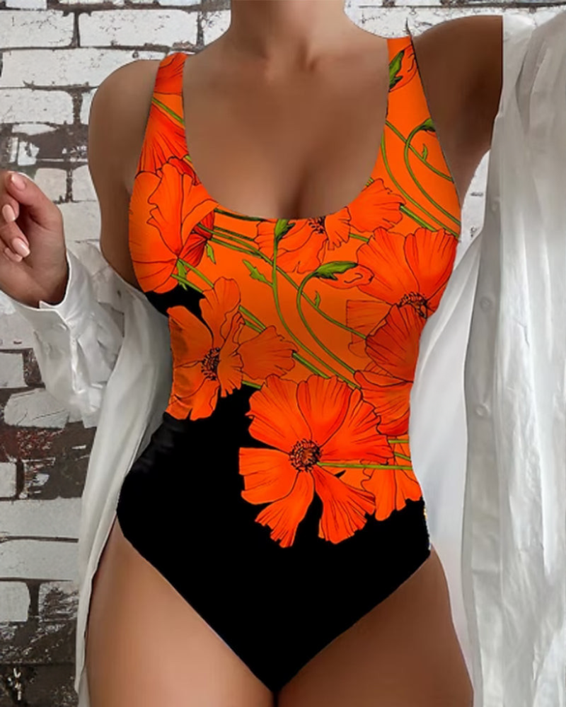 Women's Floral One Piece Swimsuit with Flattering Silhouette for Poolside and Beach Wear