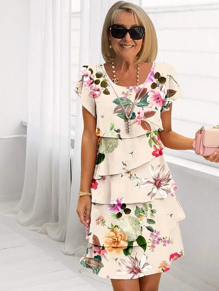 Women's Floral Print Pleated Dress | Elegant Ruffled Summer Wedding Guest Outfit 3