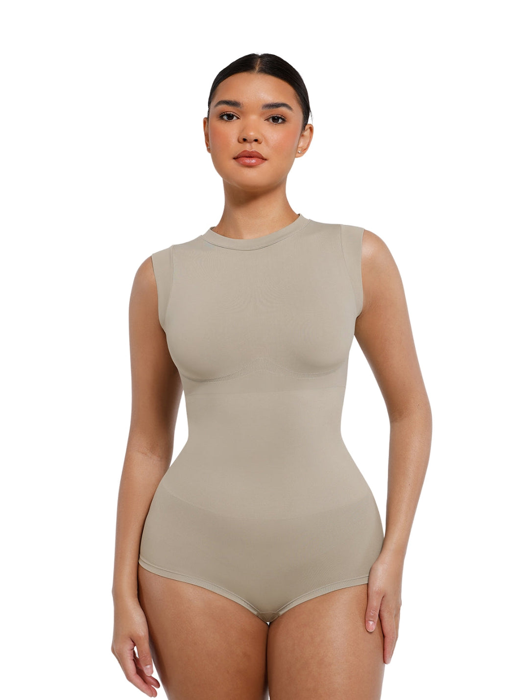 Women's High Neck Sleeveless Bodysuit with Cap Sleeves