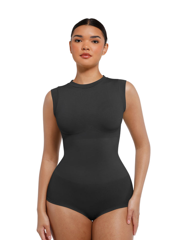 Women's High Neck Sleeveless Bodysuit with Cap Sleeves