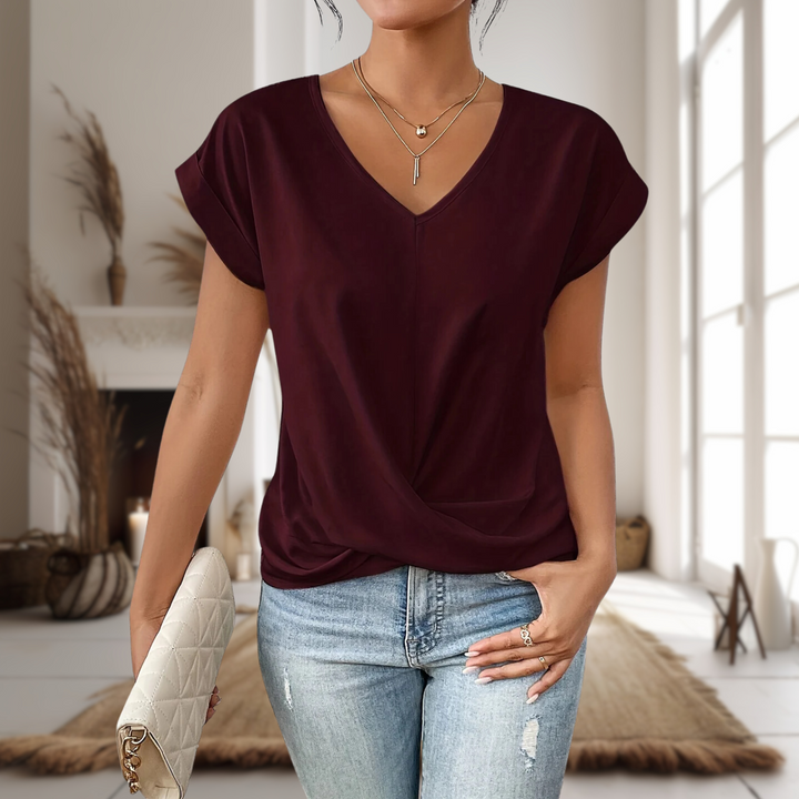 Women's Lightweight Cotton T-Shirt | Elegant Sweetheart Neck Casual Top | Soft Breathable Summer Style 0