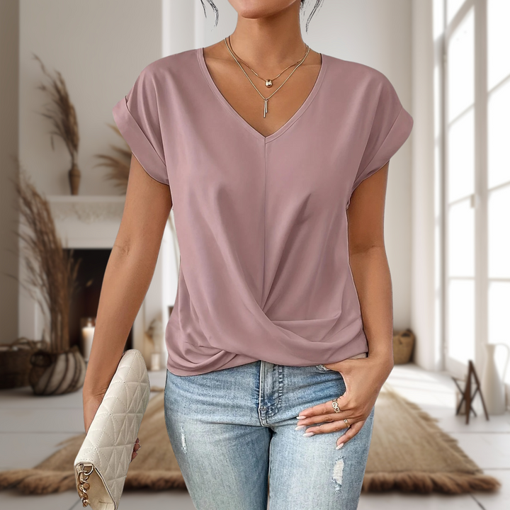 Women's Lightweight Cotton T-Shirt | Elegant Sweetheart Neck Casual Top | Soft Breathable Summer Style 1