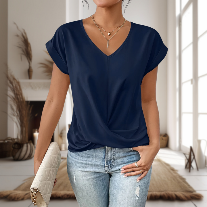 Women's Lightweight Cotton T-Shirt | Elegant Sweetheart Neck Casual Top | Soft Breathable Summer Style 4