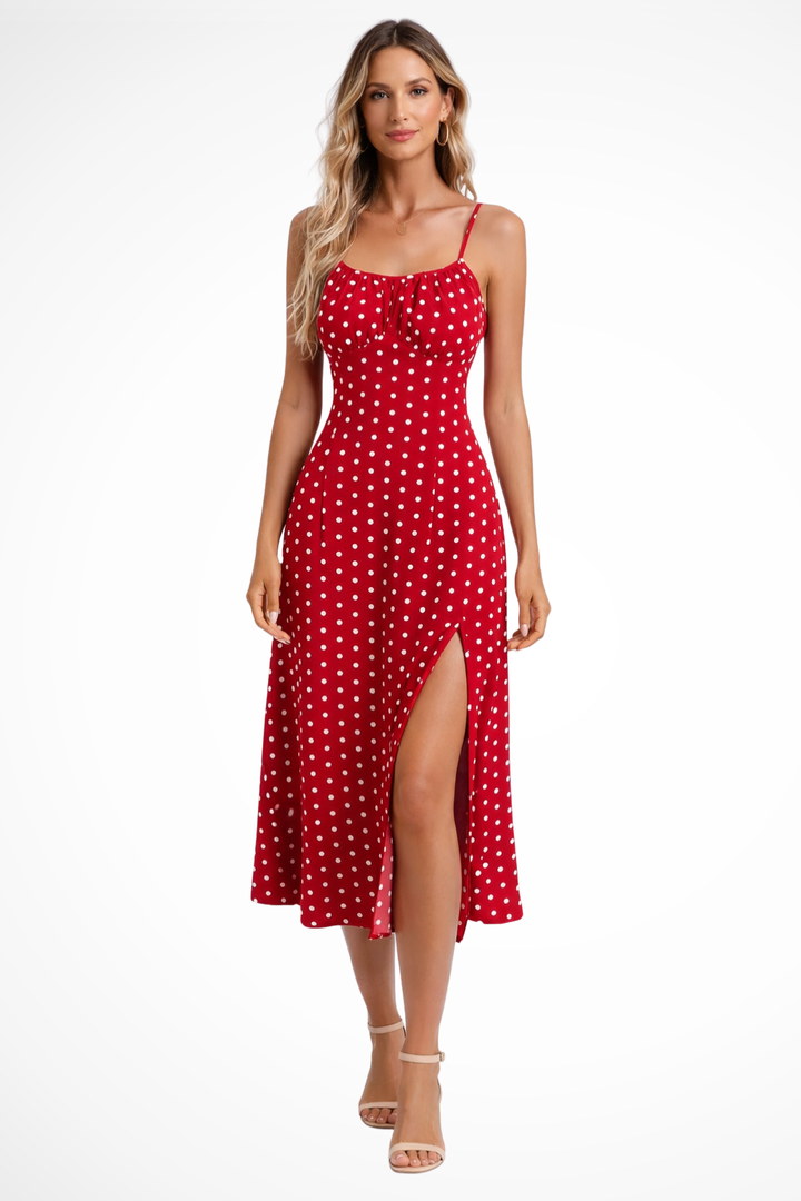 Women's Lightweight Floral Print Midi Dress | Elegant Sleeveless Summer Style with Side Slit