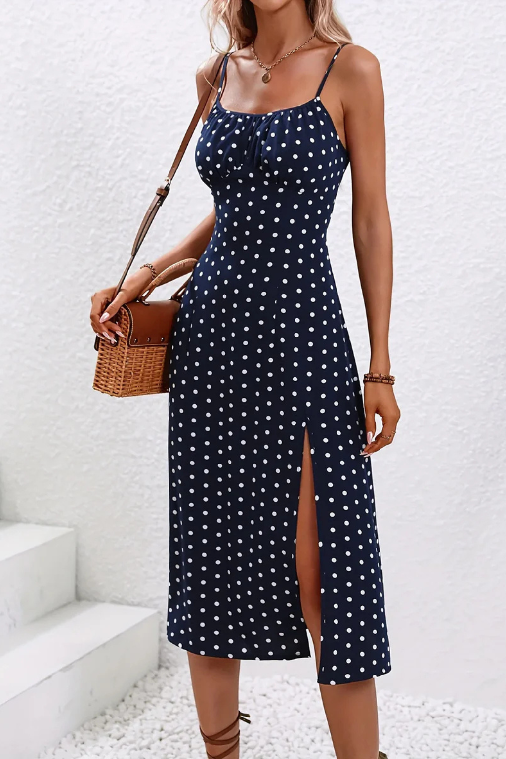 Women's Lightweight Floral Print Midi Dress | Elegant Sleeveless Summer Style with Side Slit