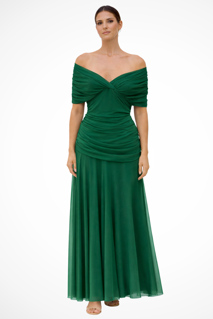 Women's Lightweight Pleated Summer Dress | Elegant Off-Shoulder Flowy Style