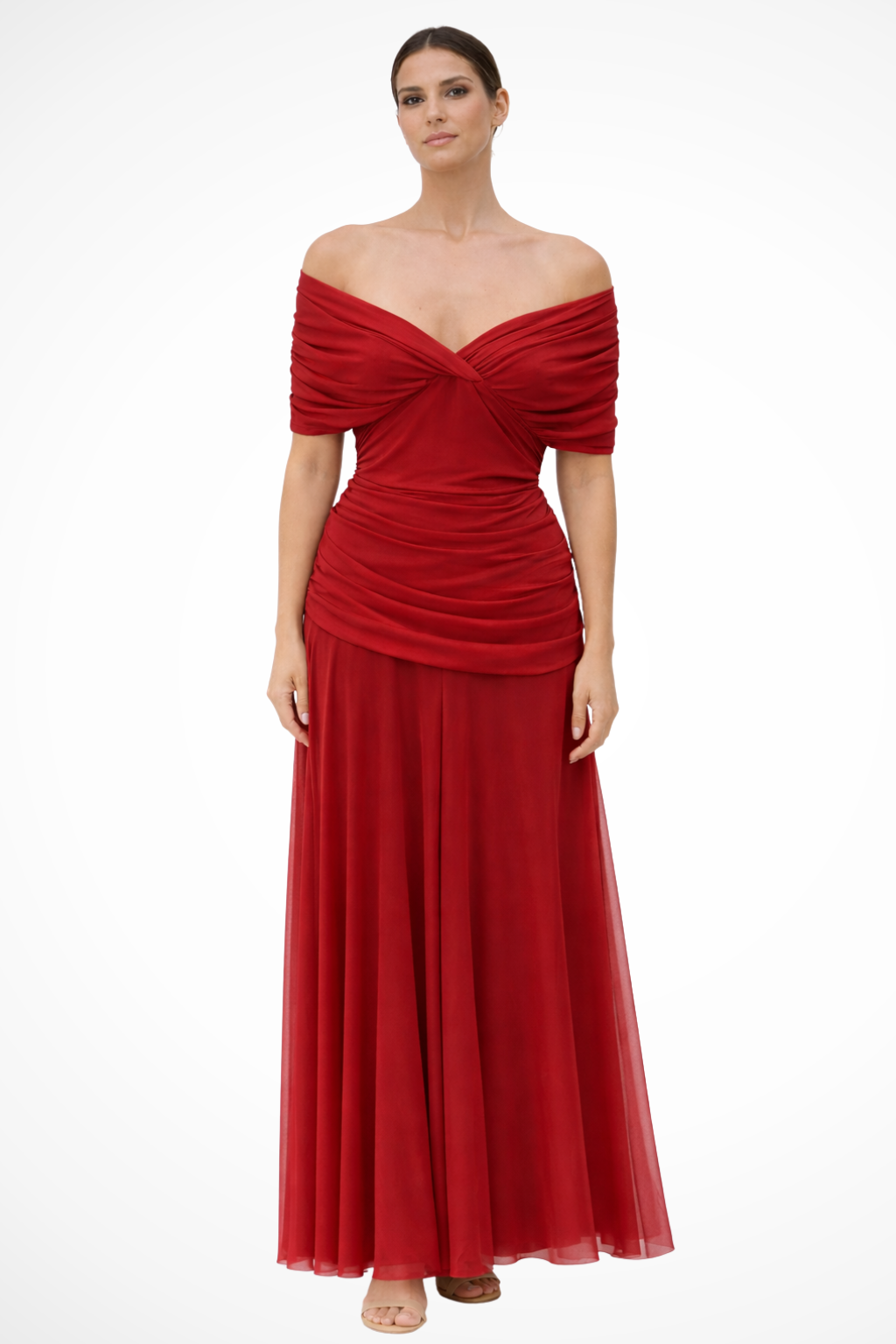 Women's Lightweight Pleated Summer Dress | Elegant Off-Shoulder Flowy Style