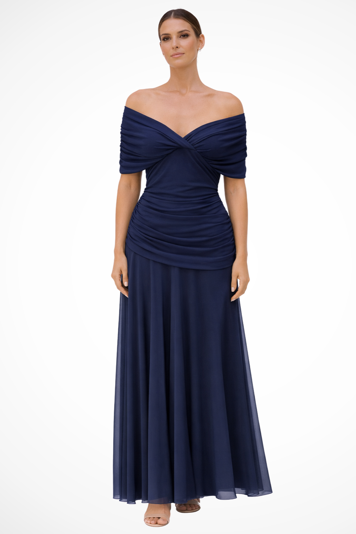 Women's Lightweight Pleated Summer Dress | Elegant Off-Shoulder Flowy Style