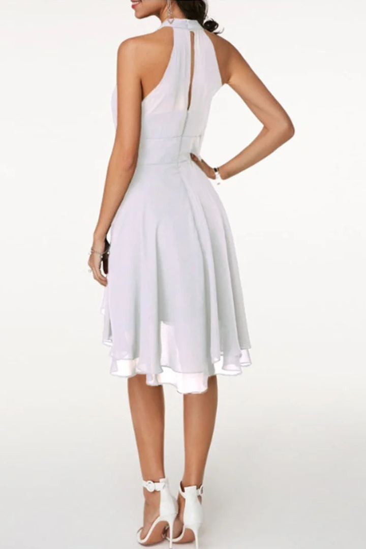 Women's Lightweight Ruffle Mini Dress | Elegant Halter Neck Summer Cocktail Dress 6