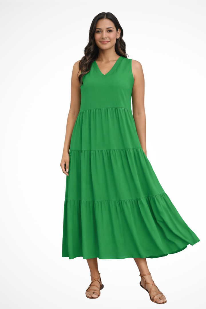 Women's Lightweight Tiered Maxi Dress | Elegant Sleeveless Summer Gown