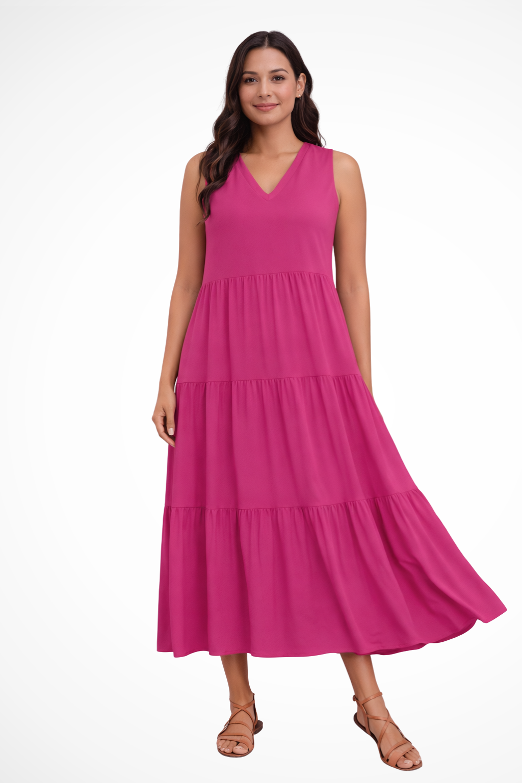 Women's Lightweight Tiered Maxi Dress | Elegant Sleeveless Summer Gown