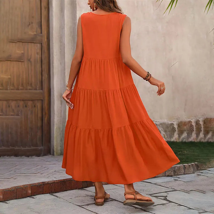 Women's Lightweight Tiered Maxi Dress | Elegant Sleeveless Summer Gown