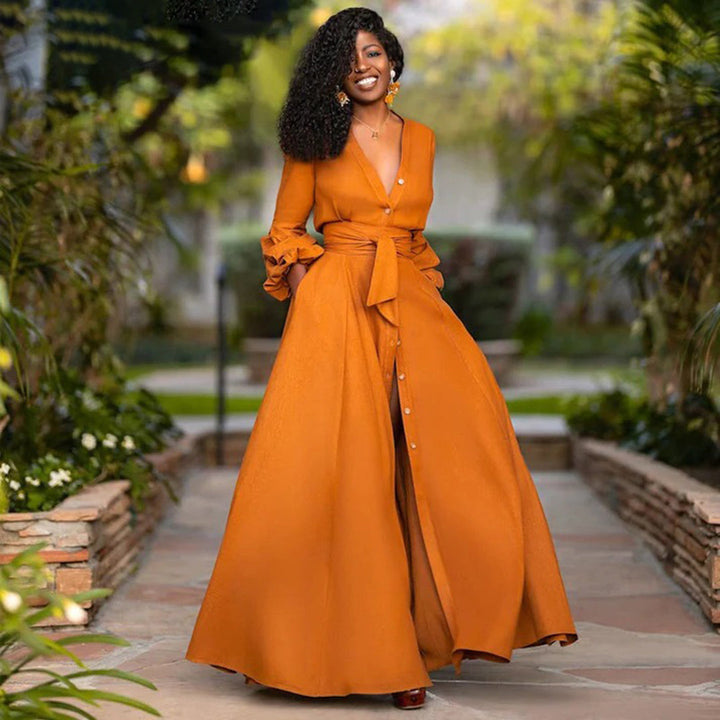 Women's Maxi Dress in Lightweight Viscose with Flowing Silhouette for Summer Outings