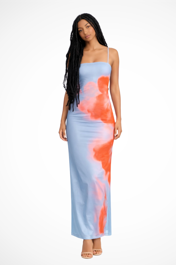 Women's Maxi Dress in Vibrant Print with Strapless Silhouette for Summer Beach Outings 0
