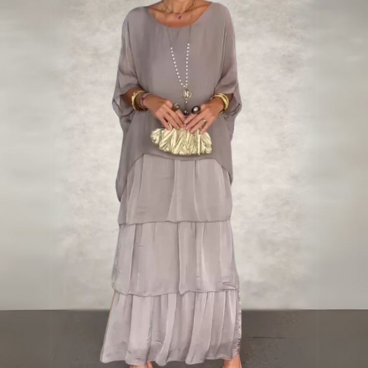 Women's Maxi Dress with Flowing Fit in Soft-Touch Fabric for Summer Events
