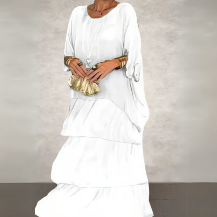 Women's Maxi Dress with Flowing Fit in Soft-Touch Fabric for Summer Events