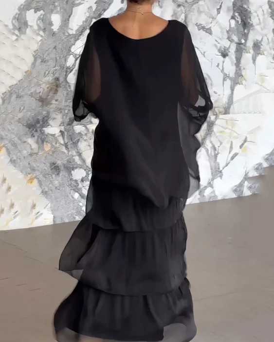 Women's Maxi Dress with Flowing Fit in Soft-Touch Fabric for Summer Events