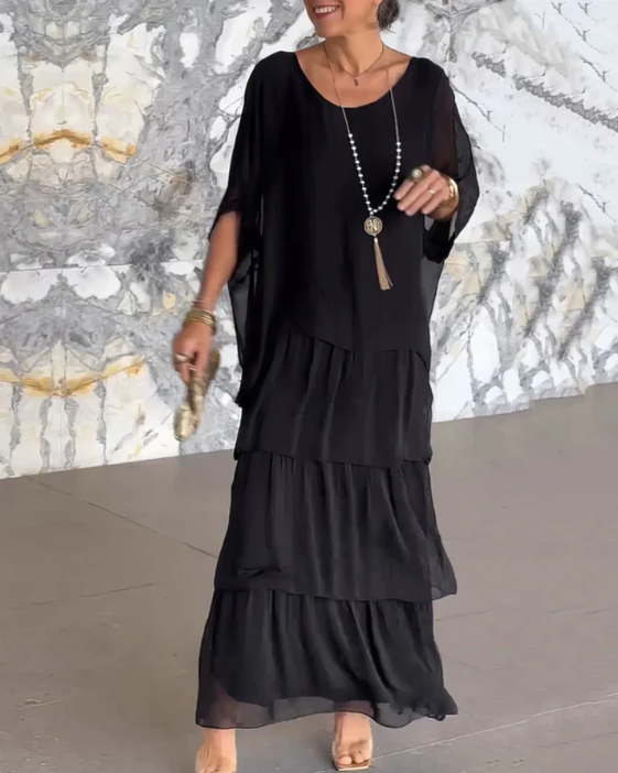 Women's Maxi Dress with Flowing Fit in Soft-Touch Fabric for Summer Events
