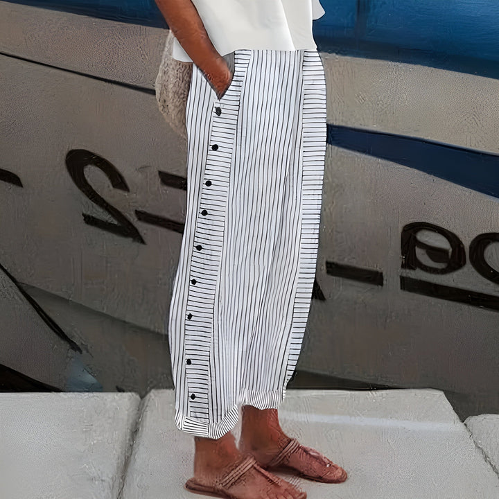Women's Relaxed Fit Pants in Soft Fabric with Side Pockets for Everyday Comfort