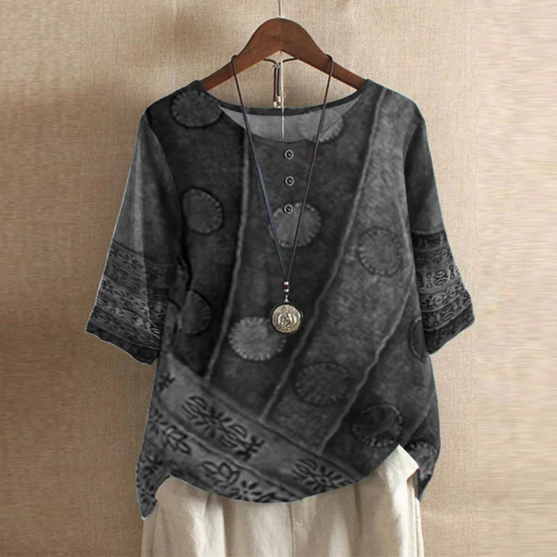 Women's Retro-Inspired Blouse with Floral Design for Everyday Elegance