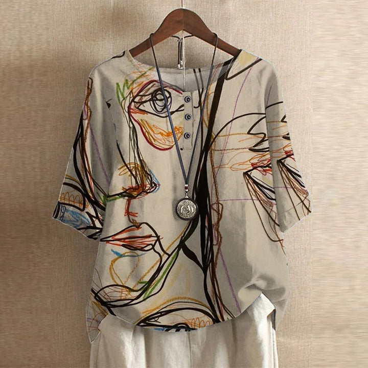 Women's Retro-Inspired Blouse with Floral Design for Everyday Elegance