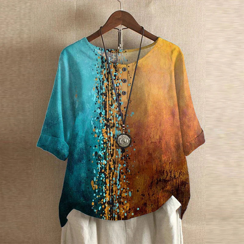 Women's Retro-Inspired Blouse with Floral Design for Everyday Elegance