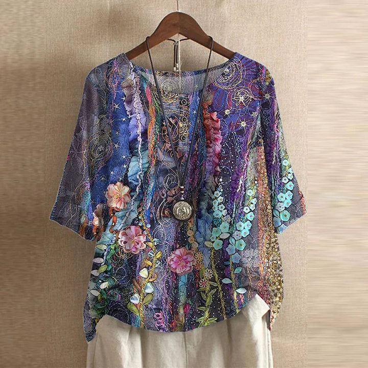 Women's Retro-Inspired Blouse with Floral Design for Everyday Elegance