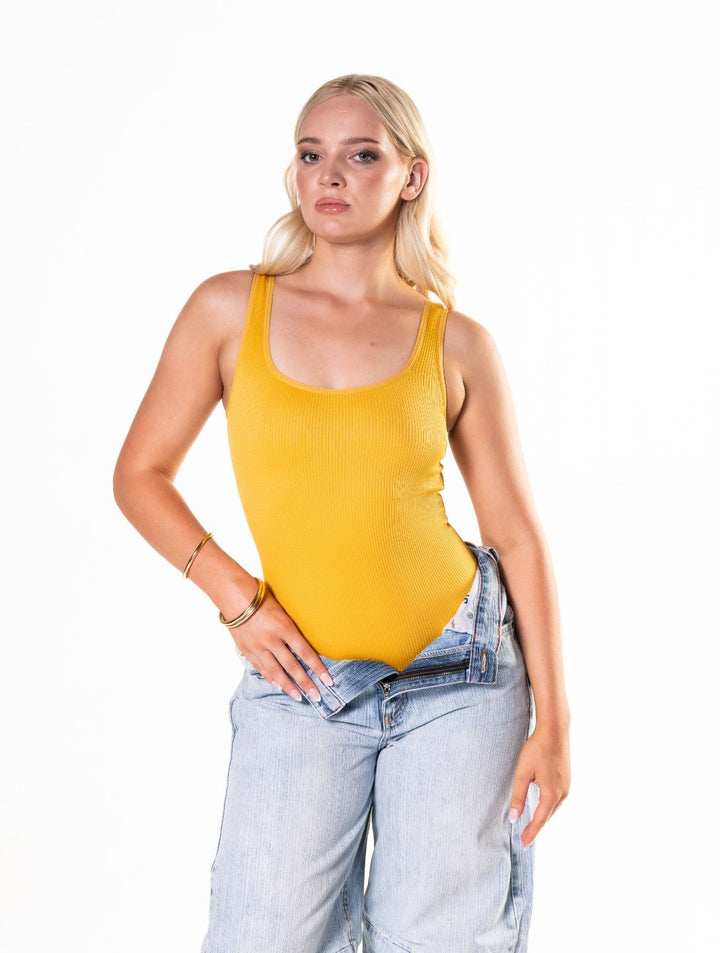 Women's Ribbed Shapewear Bodysuit with Adjustable Fit