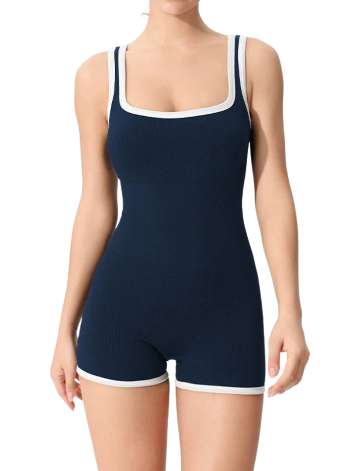 Women's Shapewear Bodysuit Bodycon Fit Ribbed Square Neck