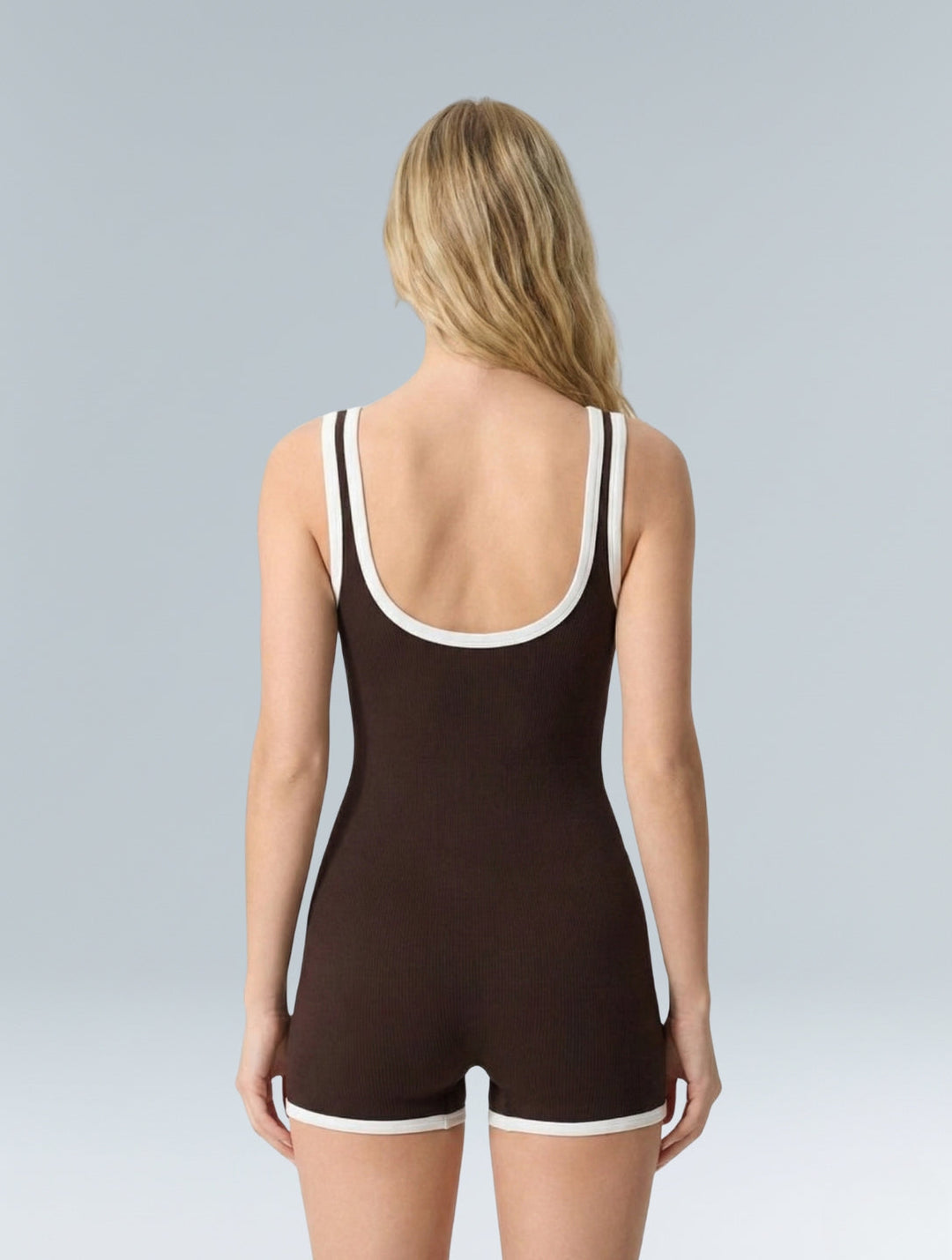 Women's Shapewear Bodysuit Bodycon Fit Ribbed Square Neck