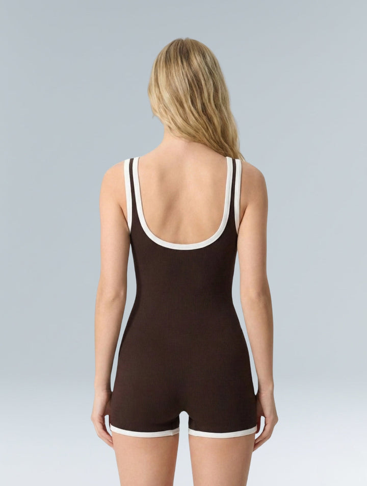 Women's Shapewear Bodysuit Bodycon Fit Ribbed Square Neck
