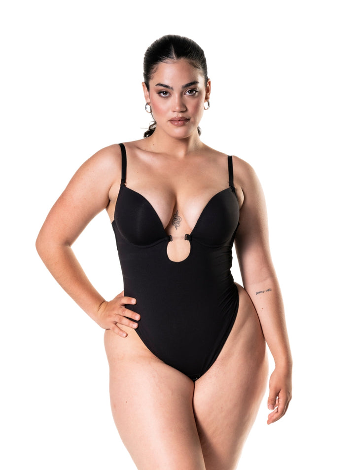 Women's Shapewear Bodysuit Deep Plunge Thong Backless Design