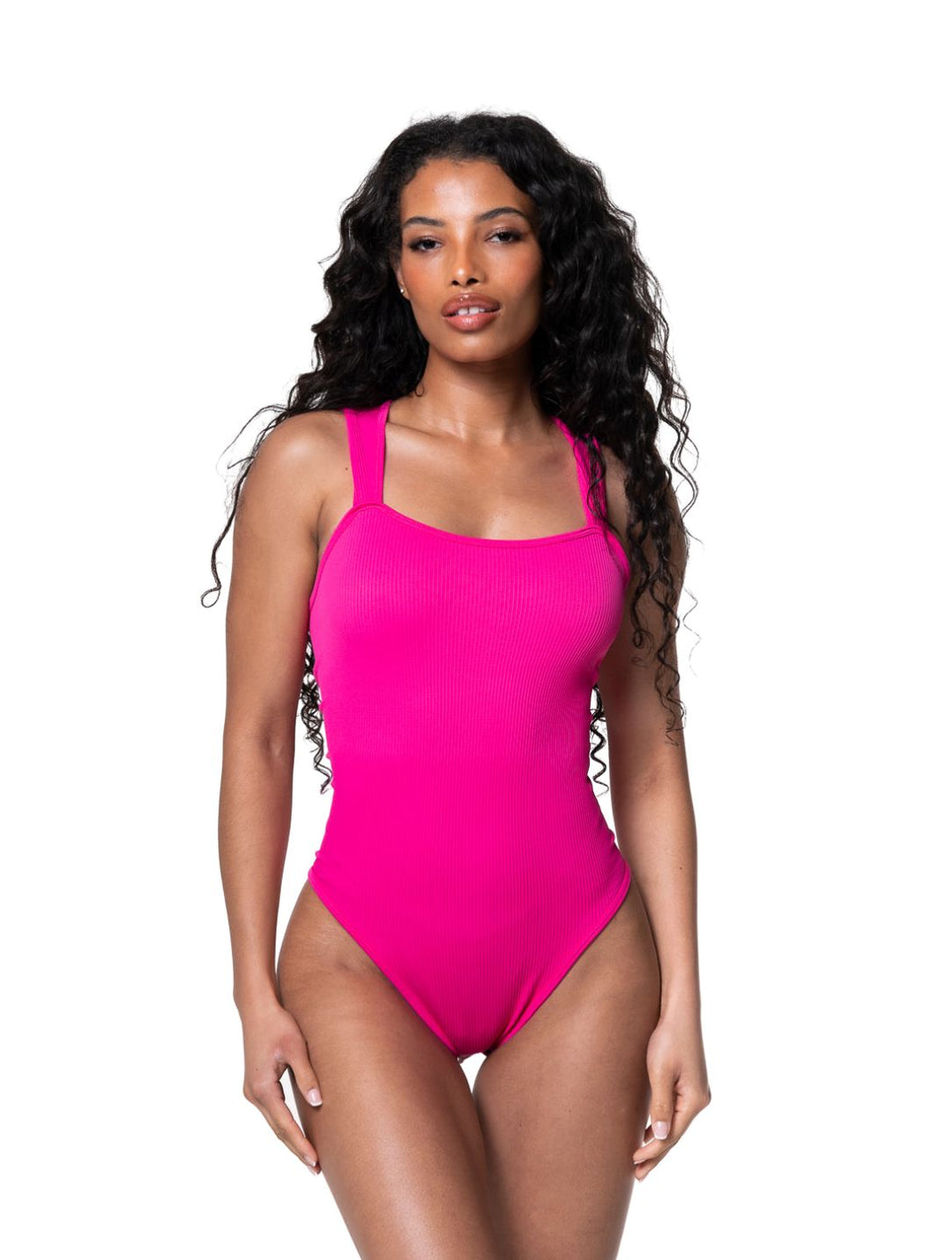 Women's Shapewear Bodysuit Ribbed Slim Fit Square Neck