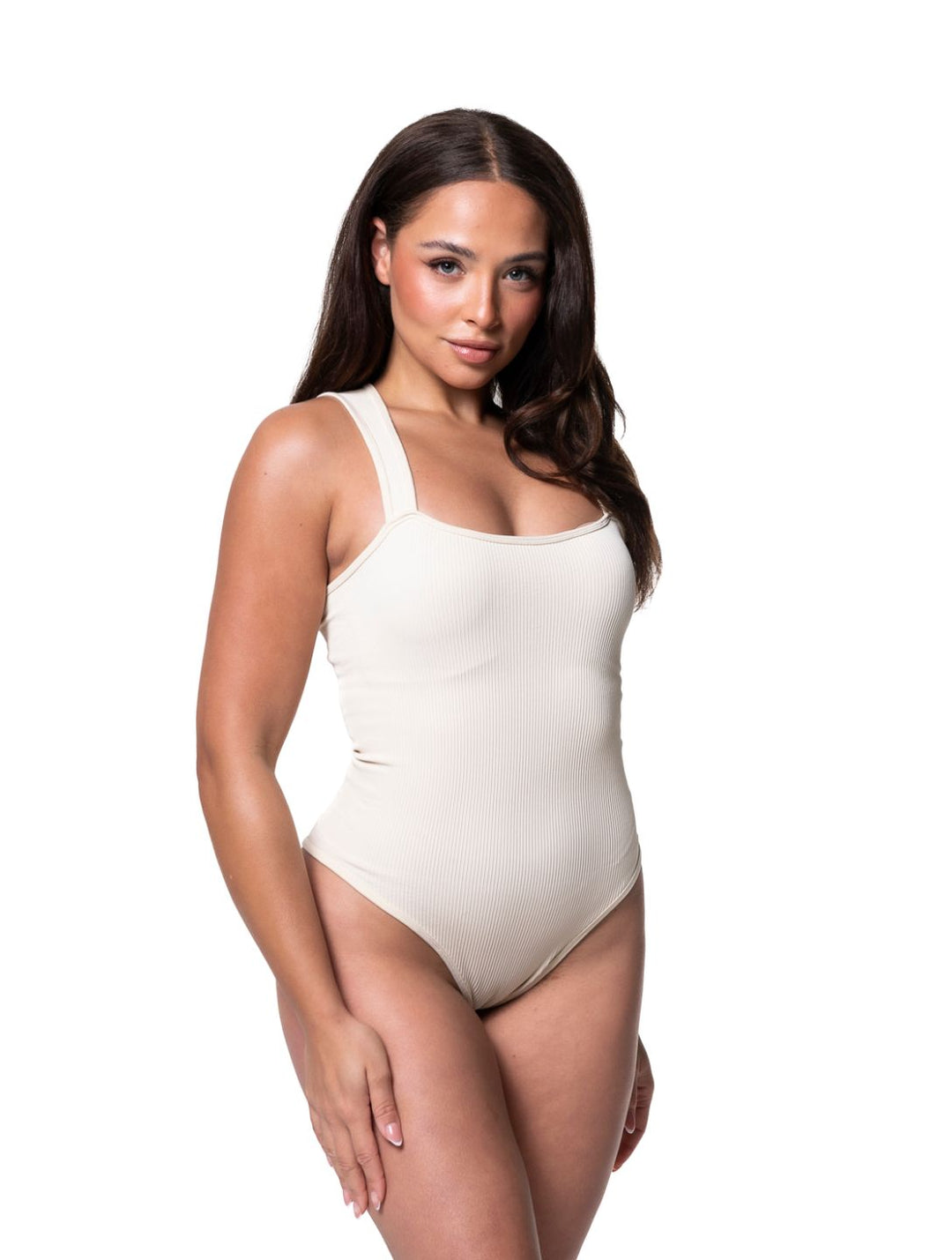 Women's Shapewear Bodysuit Ribbed Slim Fit Square Neck