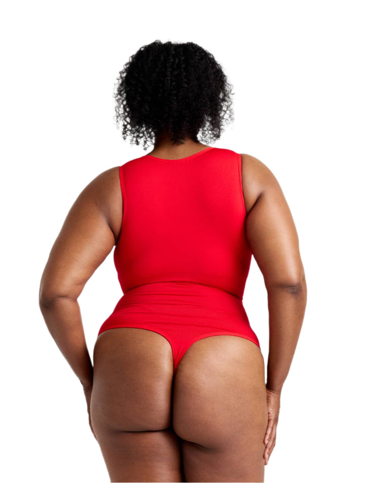 Women's Shapewear Bodysuit Round Neck Thong Fit with Snap Closure