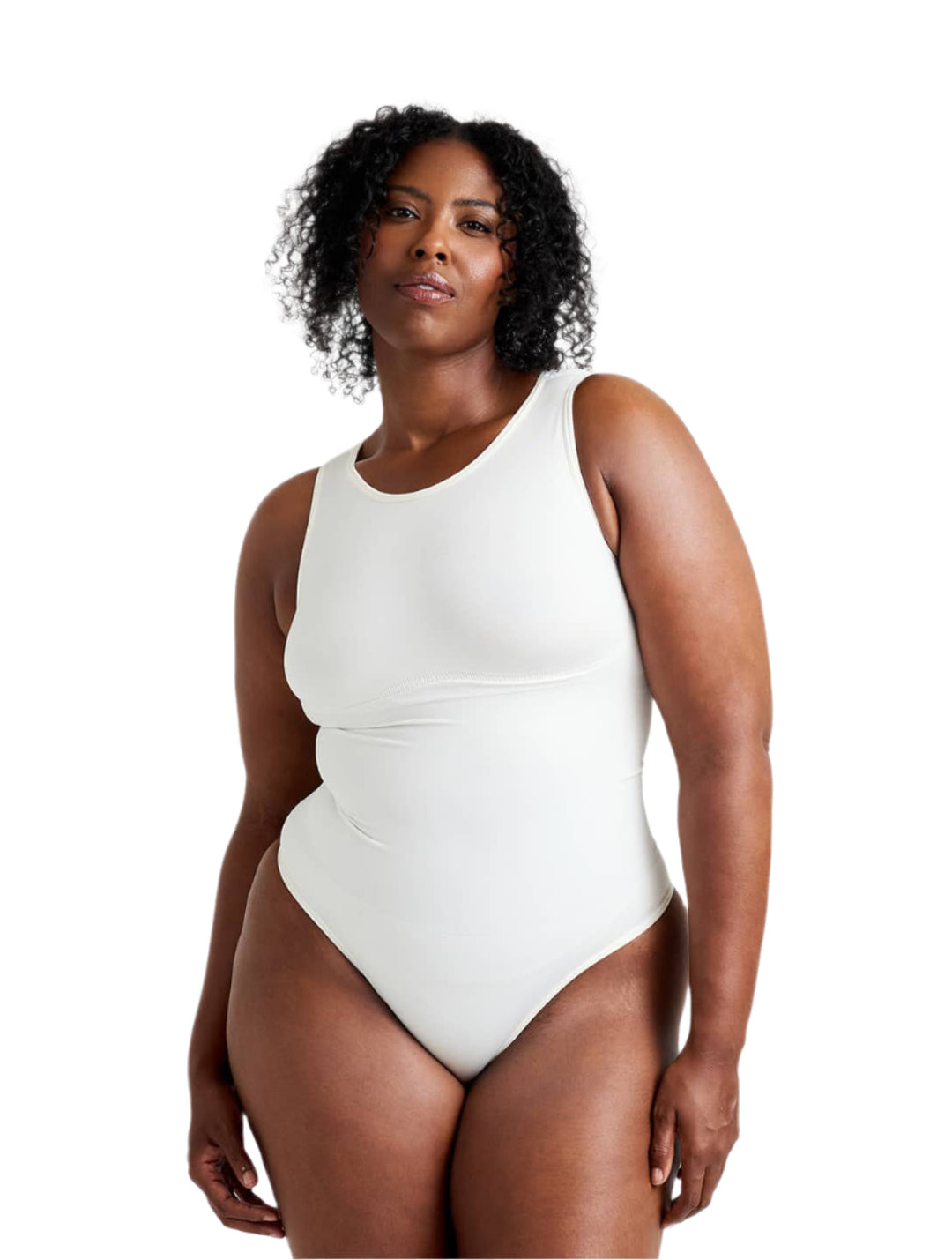 Women's Shapewear Bodysuit Round Neck Thong Fit with Snap Closure