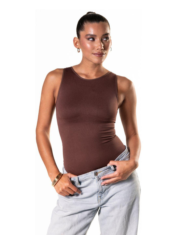 Women's Shapewear Bodysuit Round Neck Thong Fit with Snap Closure