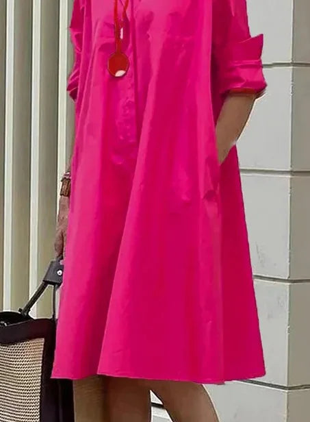 Women's Shirt Dress with Sophisticated Cut in Breathable Cotton for All Occasions