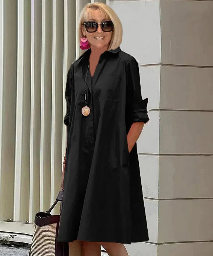 Women's Shirt Dress with Sophisticated Cut in Breathable Cotton for All Occasions