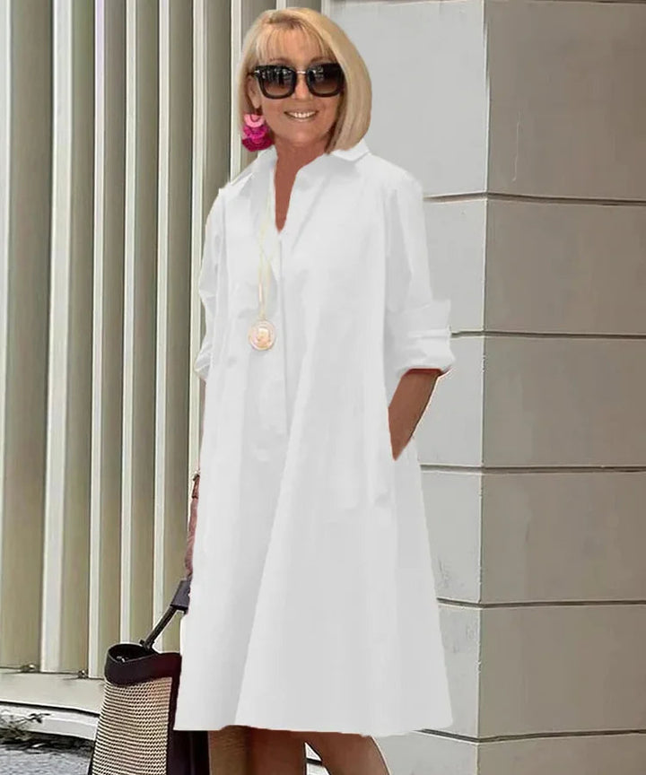 Women's Shirt Dress with Sophisticated Cut in Breathable Cotton for All Occasions