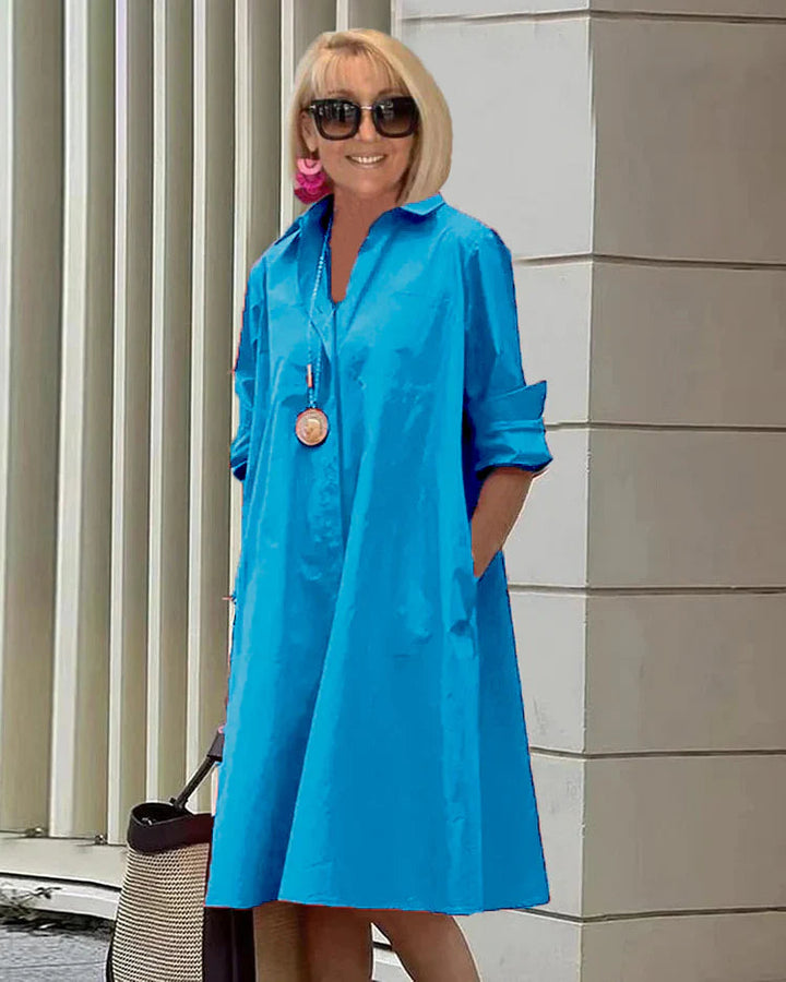 Women's Shirt Dress with Sophisticated Cut in Breathable Cotton for All Occasions