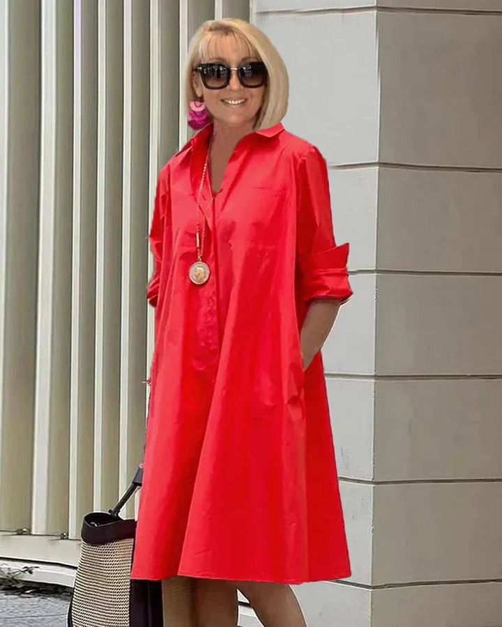 Women's Shirt Dress with Sophisticated Cut in Breathable Cotton for All Occasions