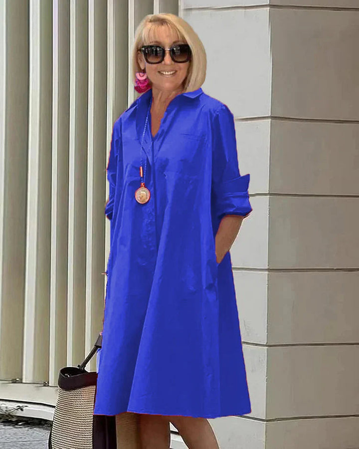 Women's Shirt Dress with Sophisticated Cut in Breathable Cotton for All Occasions