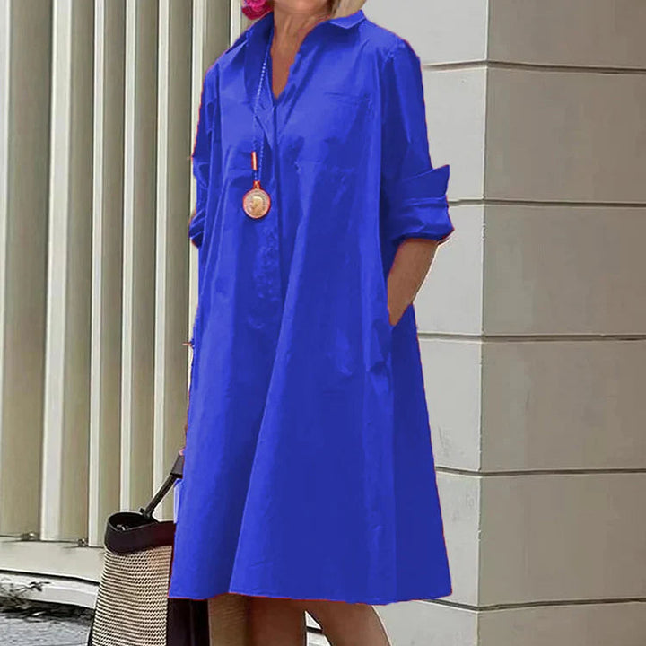 Women's Shirt Dress with Sophisticated Cut in Breathable Cotton for All Occasions