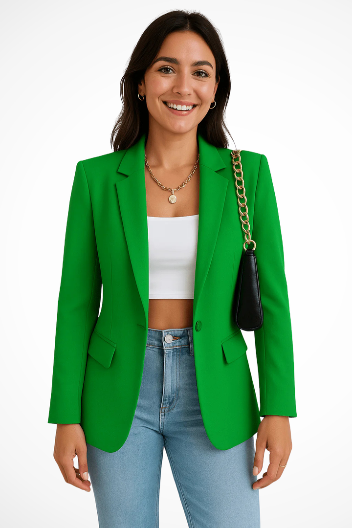Women's Smooth Woven Black Blazer | Chic Tailored Elegant Jacket 10