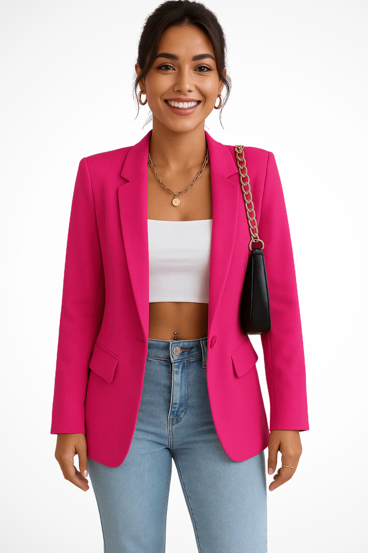 Women's Smooth Woven Black Blazer | Chic Tailored Elegant Jacket 6
